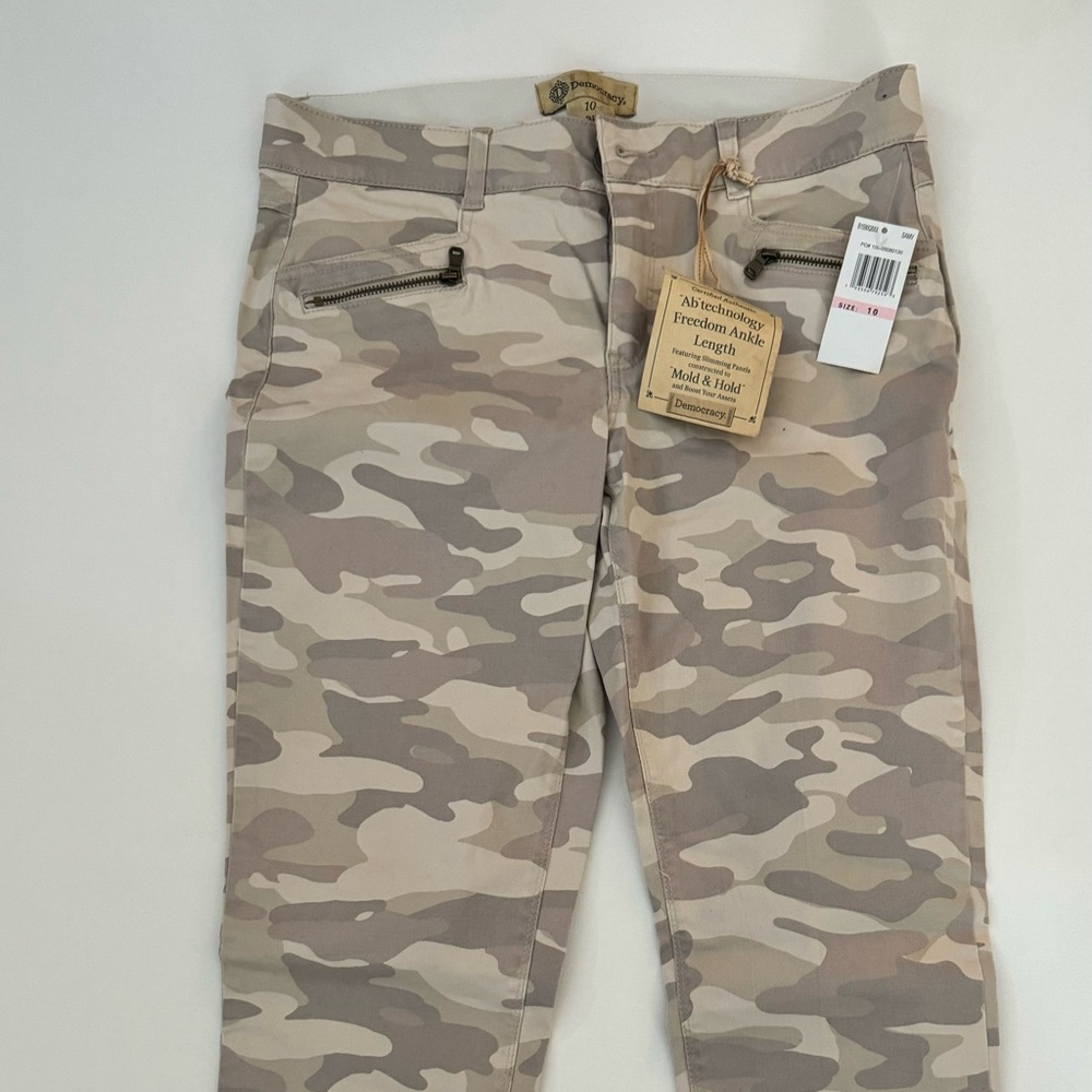 Democracy Camouflage Skinny Pants - Beige and Brown